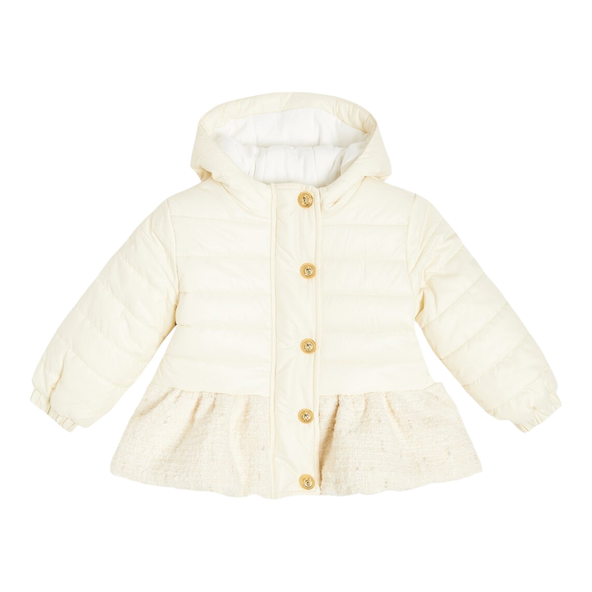 Balmain Giubbino tinta unita con Cappuccio Panna per Neonata BT2020 PANNA BALMAIN 