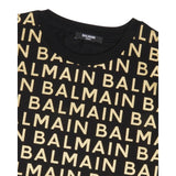 Balmain T-Shirt tinta unita con Logo Nero per Neonato BT8541 NERO BALMAIN 