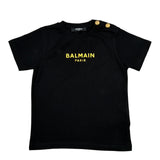 Balmain T-Shirt tinta unita con Logo Nero per Bambina BT8561J NERO BALMAIN 