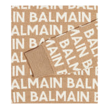 Balmain Maglia Girocollo tinta unita con Stampe Beige per Bambino BT9P20 BEIGE BALMAIN 