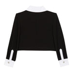 Balmain Polo Manica Lunga tinta unita Nero per Bambina BV4A70 NERO BALMAIN 