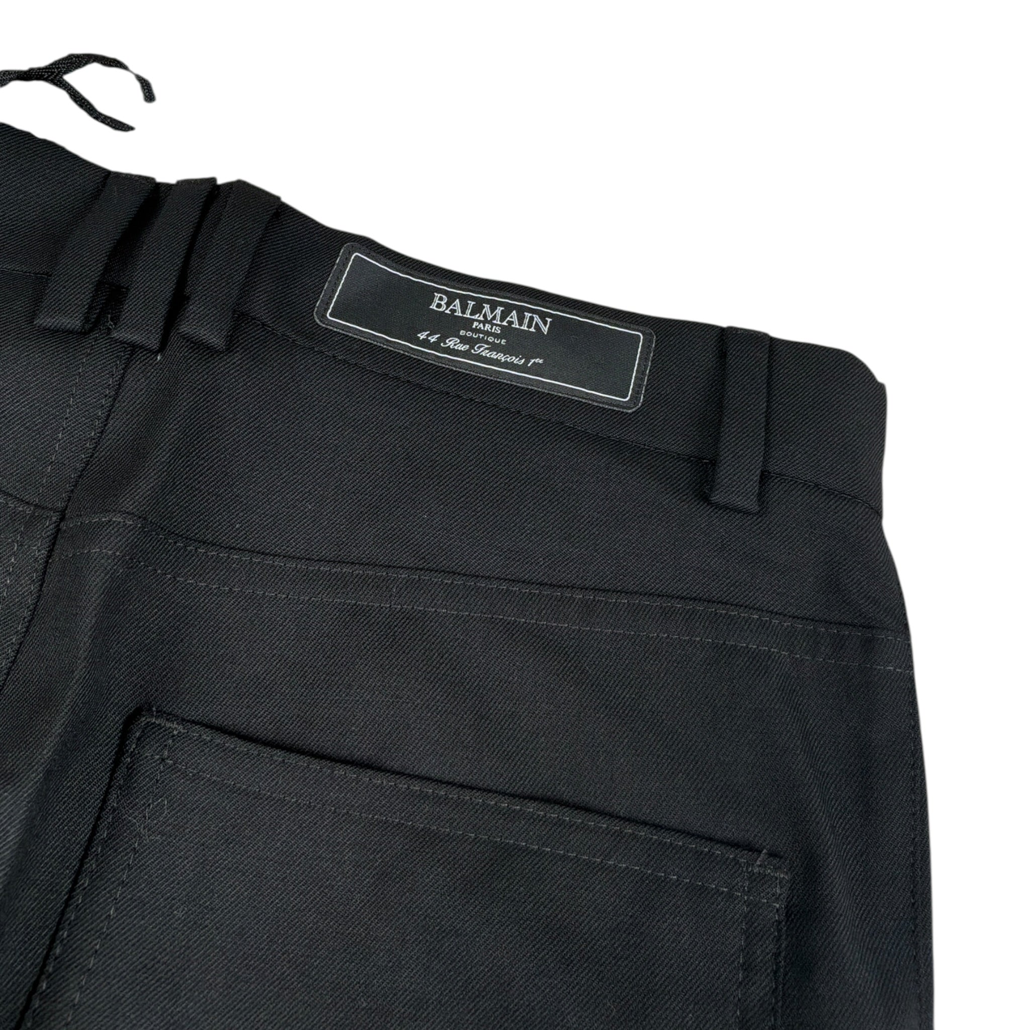 Balmain Pantalone tinta unita con Tasche America Nero per Bambino BV6P30 NERO BALMAIN 