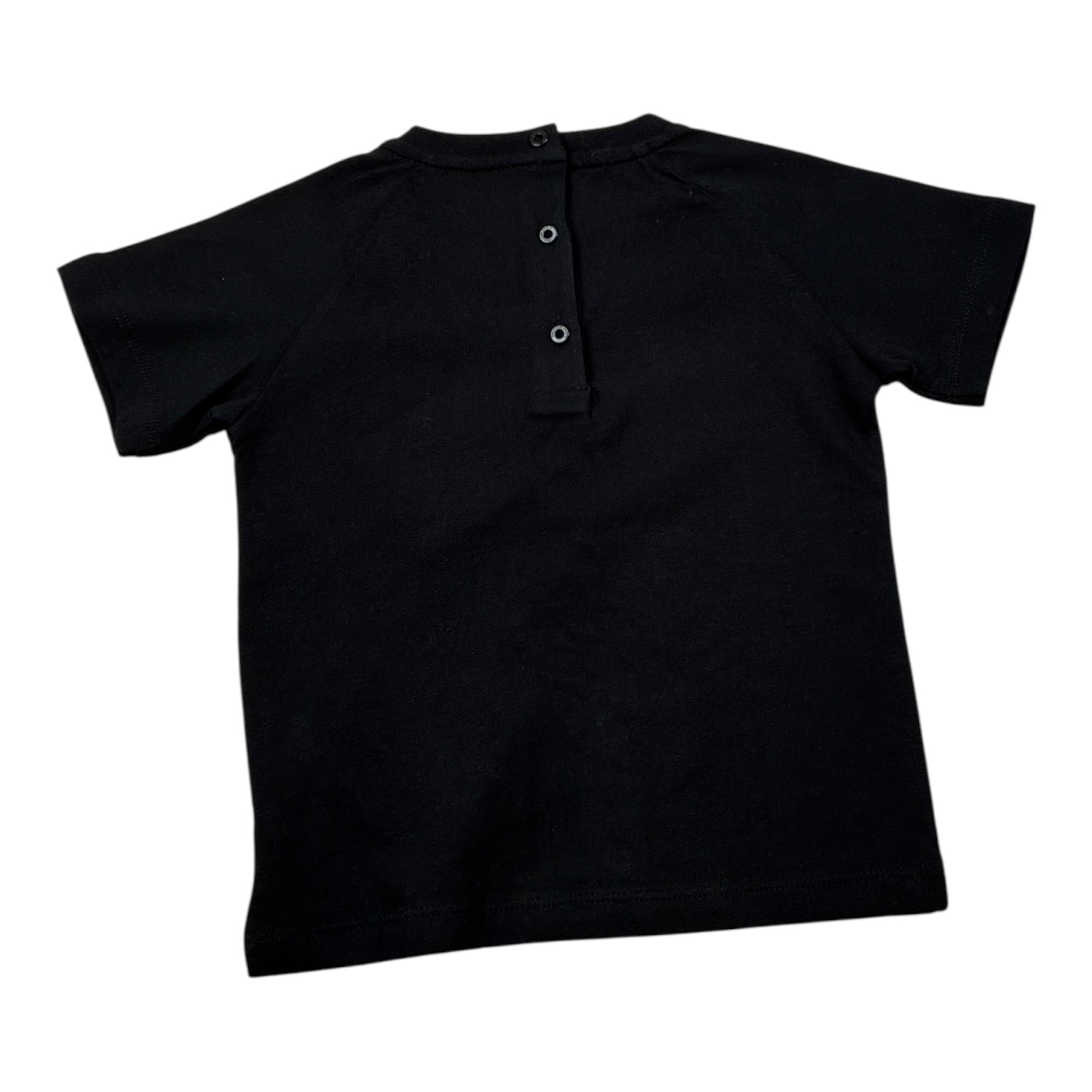 Balmain T-Shirt tinta unita con Logo Nero per Neonato BV8511 NERO BALMAIN 