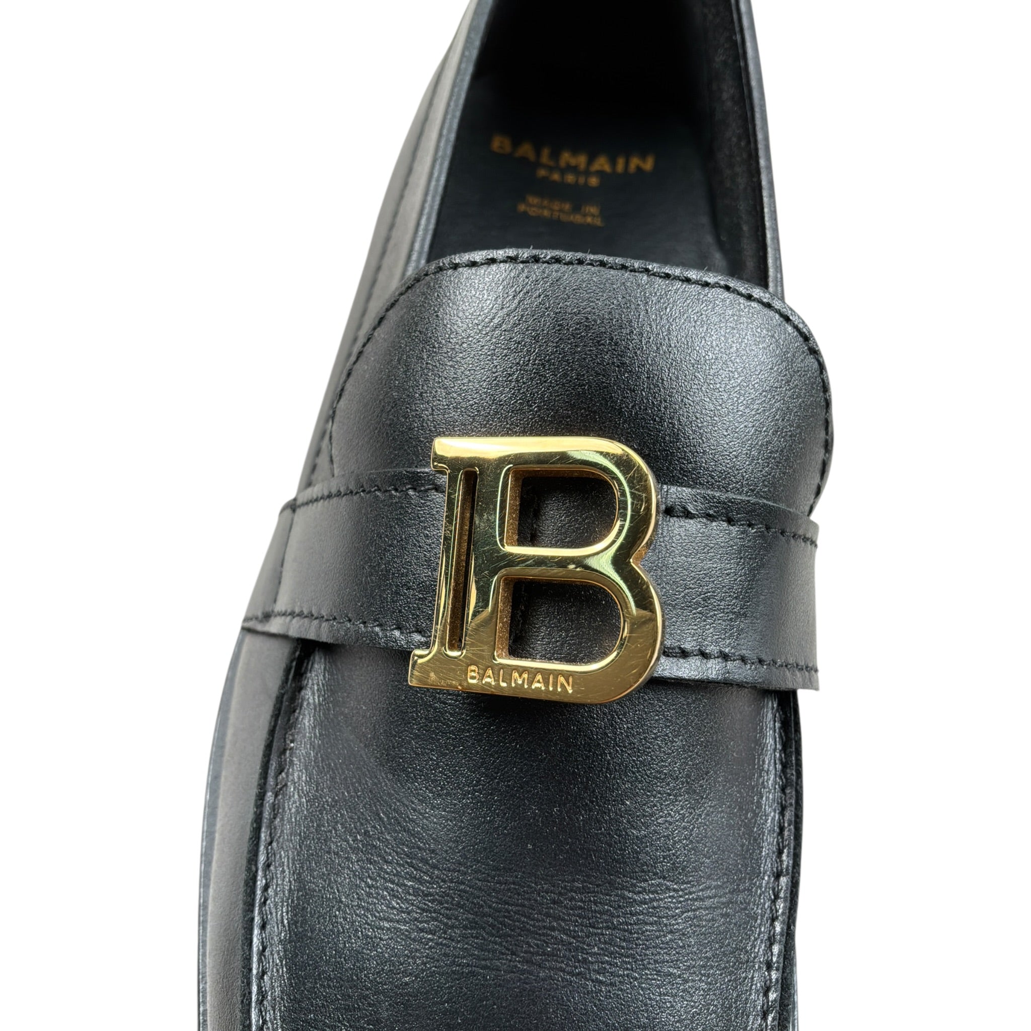 Balmain Mocassino tinta unita con Logo Nero per Bambina BW0P96 NERO BALMAIN 