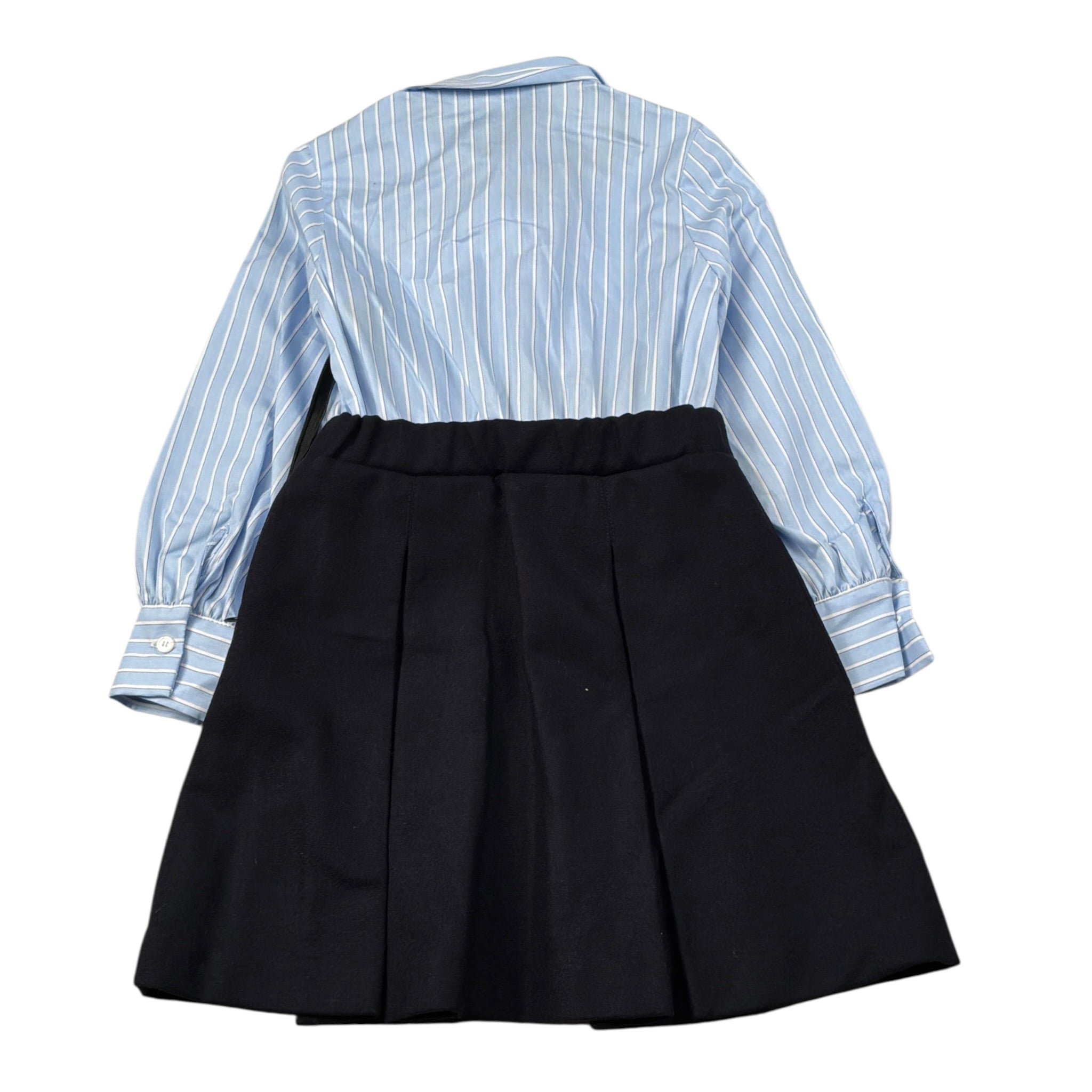 Balmain Abito Manica Lunga Bicolore Azzurro/Blu per Bambina BX1C40I AZZURRO/BLU BALMAIN 
