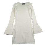 Balmain Abito Manica Lunga tinta unita con Bottoni Panna per Bambina BX1D30 PANNA BALMAIN 