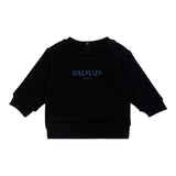 Balmain Felpa tinta unita Girocollo con Logo Nero per Neonato BX4540 NERO BALMAIN 