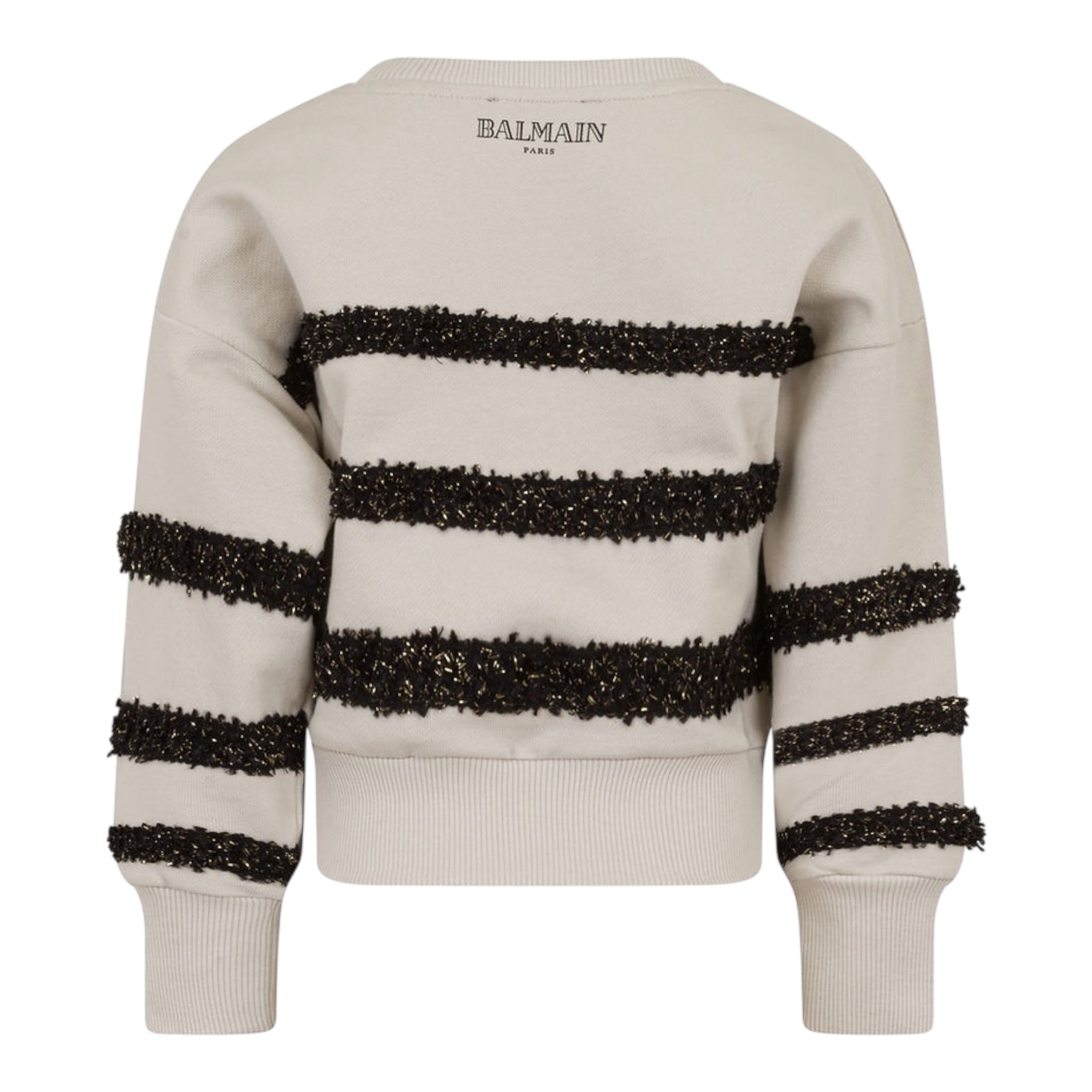 Balmain Felpa tinta unita con Applicazioni Beige per Bambina BX4A20 BEIGE BALMAIN 