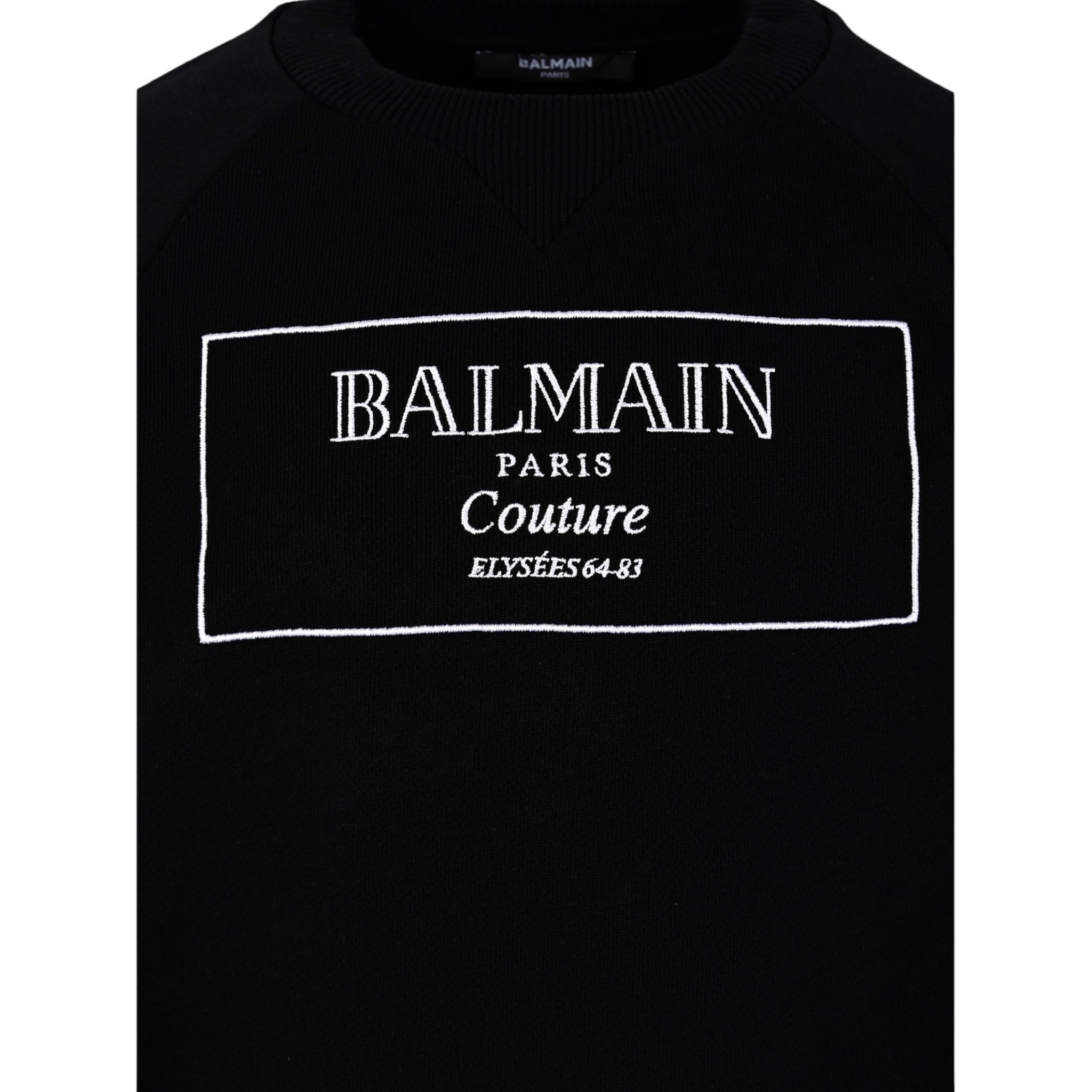 Balmain Felpa Chiusa Girocollo tinta unita con Stampa Nero per Bambino BX4P80 NERO BALMAIN 