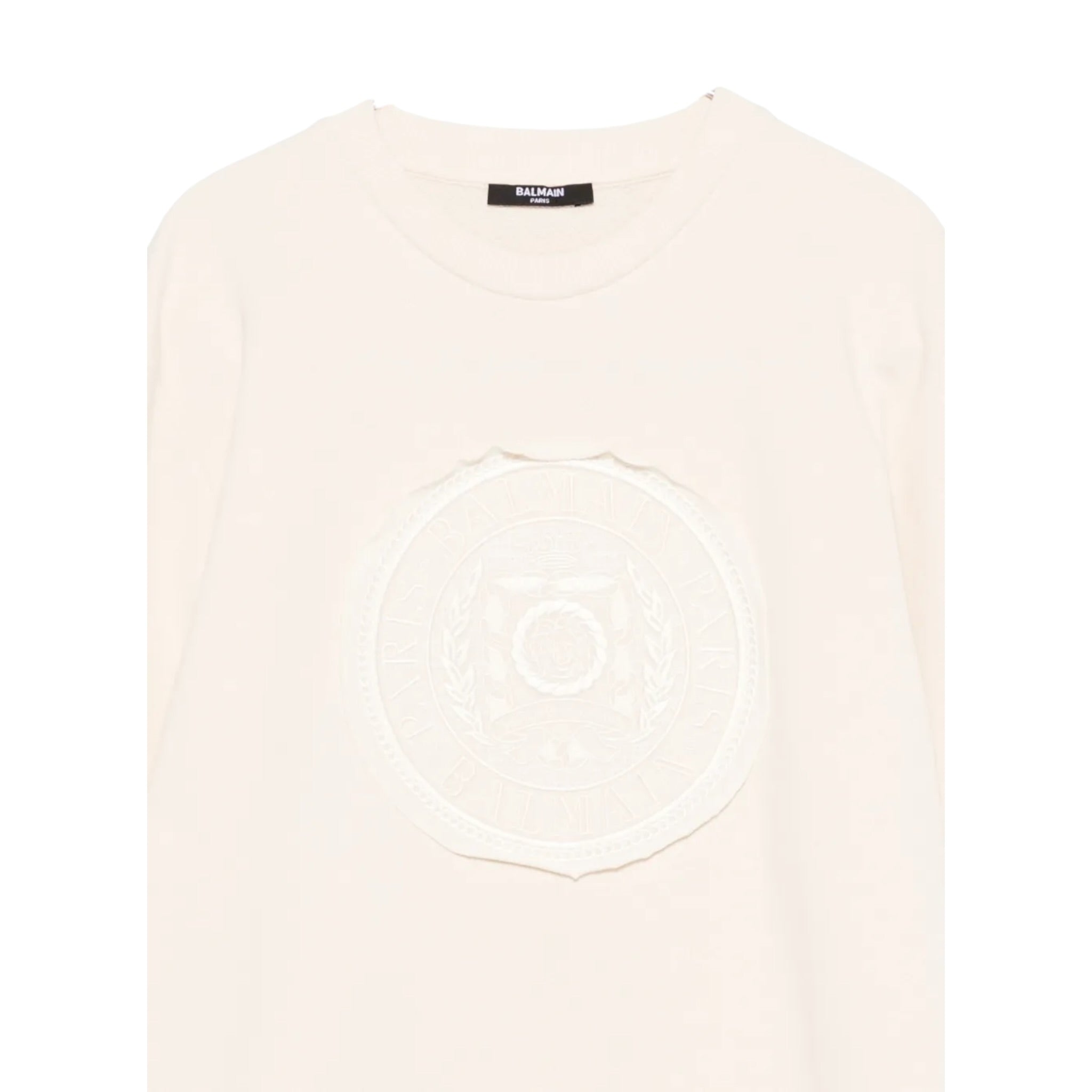 Balmain Felpa Chiusa Girocollo tinta unita Panna per Bambino BX4Q40 PANNA BALMAIN 