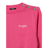 Balmain Felpa tinta unita con Stampa Fuxia per Bambina BX4R10 FUXIA BALMAIN 