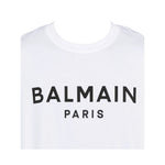 Balmain T-Shirt Girocollo tinta unita con Logo Bianco per Bambino BX8P01 BIANCO BALMAIN 