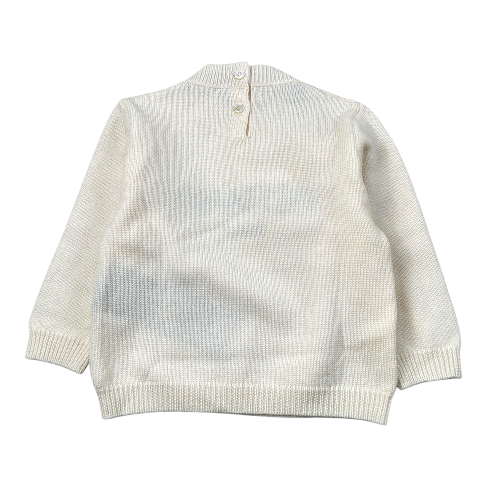 Balmain Maglia tinta unita con Logo Panna per Neonato BX9520 PANNA BALMAIN 