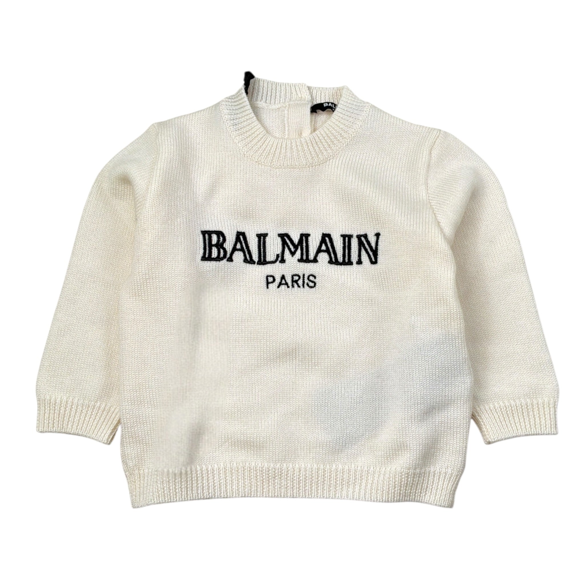Balmain Maglia tinta unita con Logo Panna per Neonato BX9520 PANNA BALMAIN 