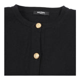 Balmain Cardigan tinta unita con Maniche Peluche Nero per Bambina BX9A70 NERO BALMAIN 