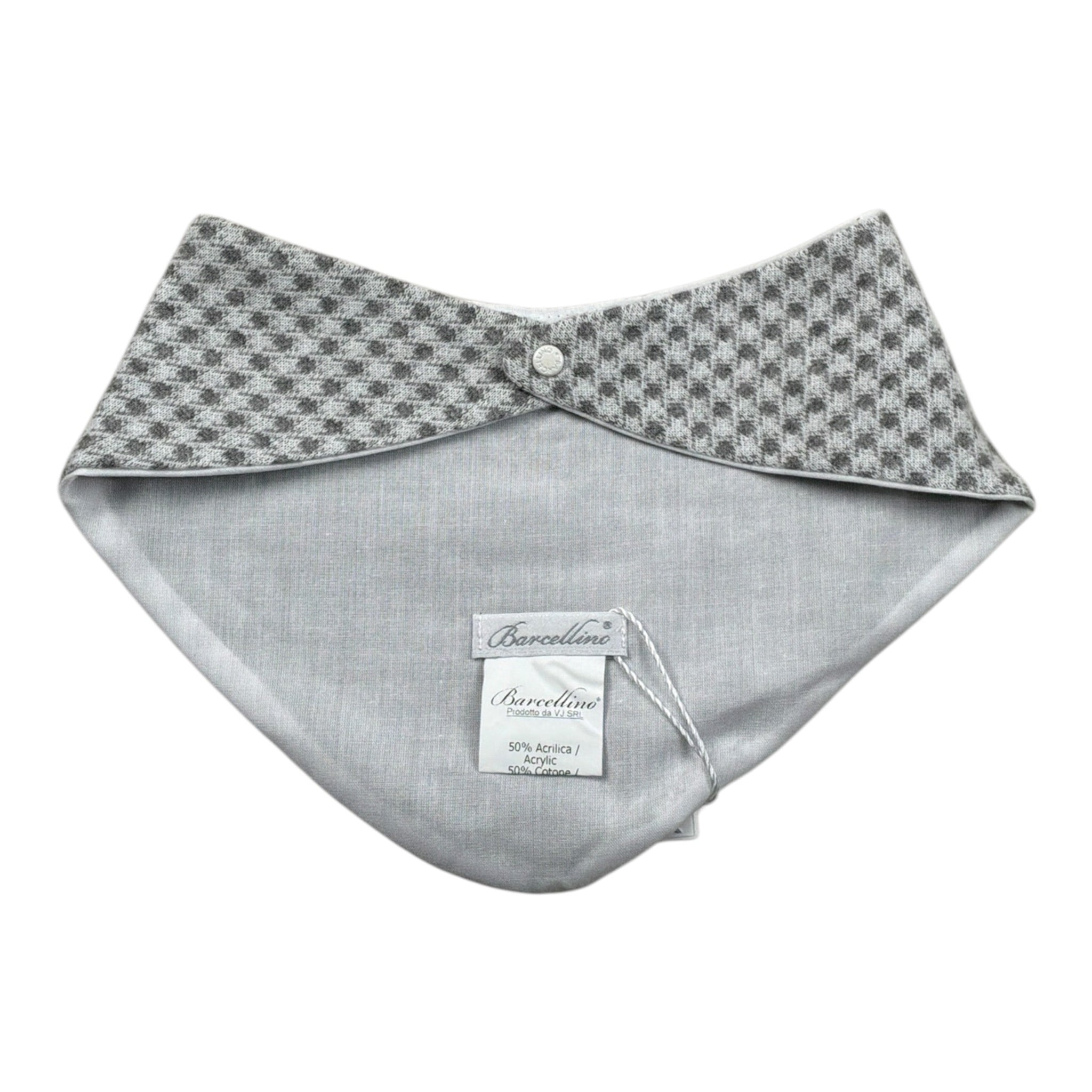 Barcellino Bavetta tinta unita con Microfantasia Grigio per Neonato 11550 GRIGIO BARCELLINO 