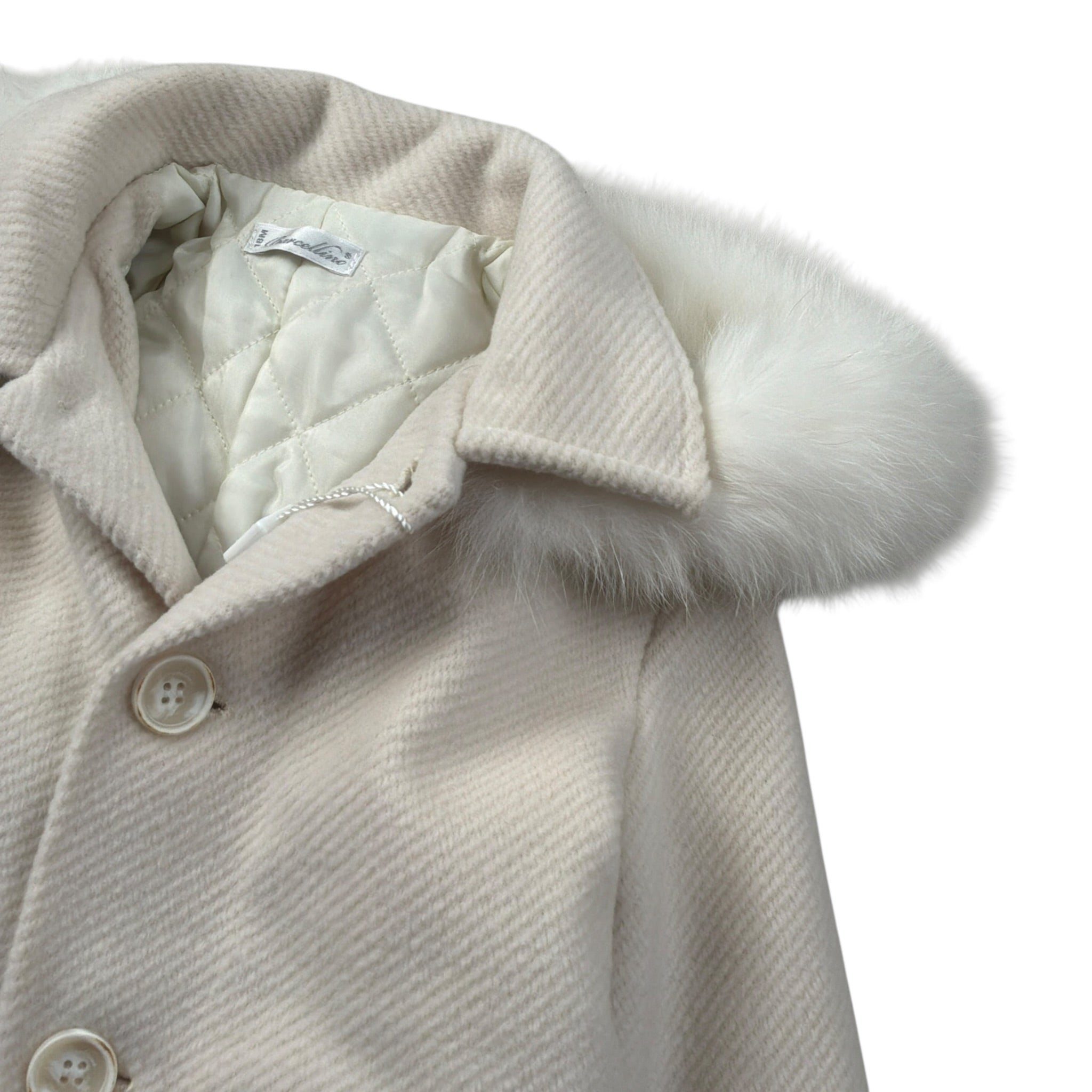 Barcellino Cappotto tinta unita con Cappuccio Panna per Bambina 116113J PANNA BARCELLINO 