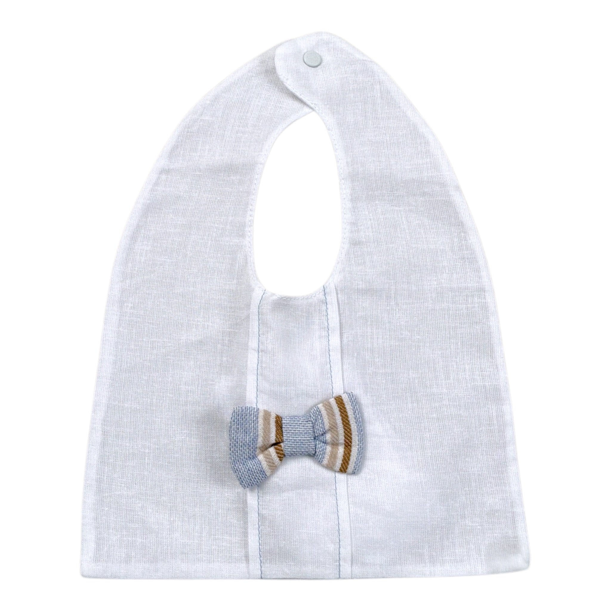 Barcellino Bavetta tinta unita con Applicazione Bianco per Neonato 120106 BIANCO BARCELLINO 