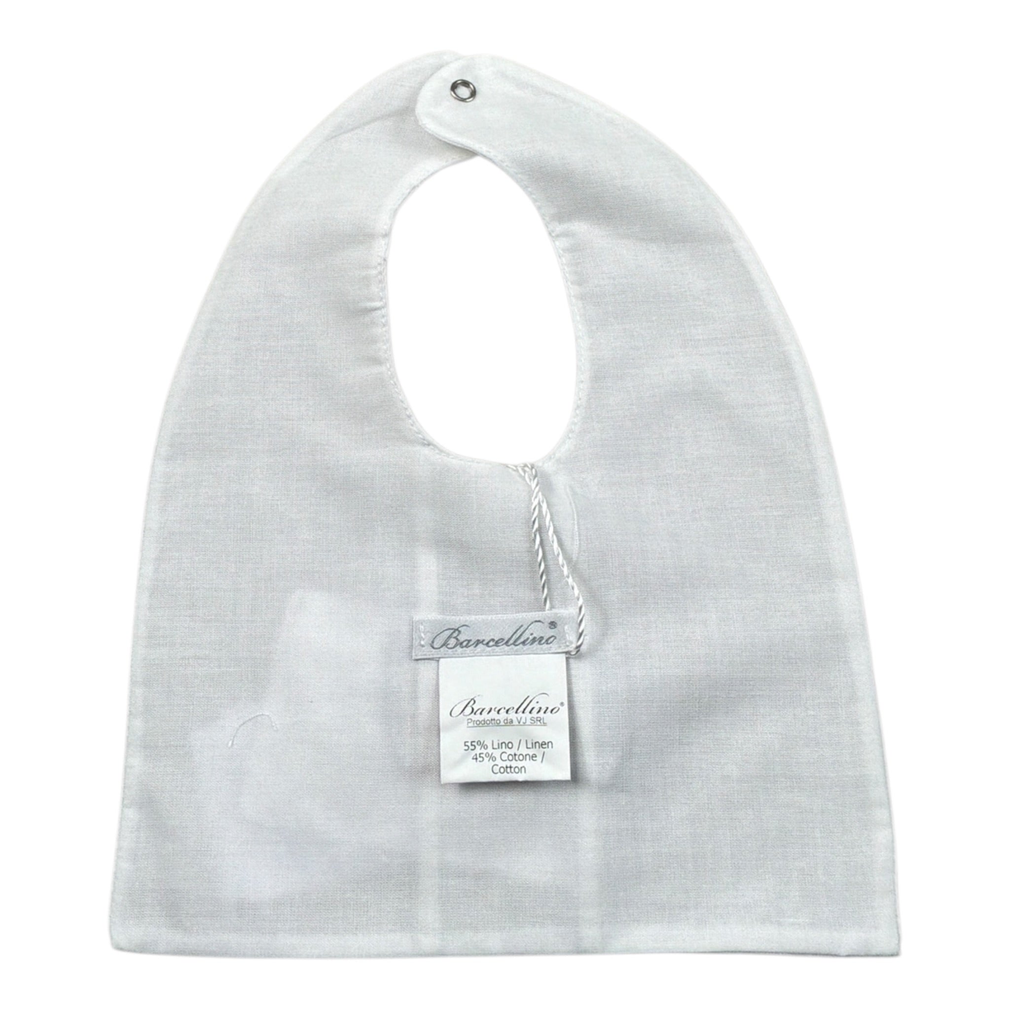 Barcellino Bavetta tinta unita con Applicazione Bianco per Neonato 120106 BIANCO BARCELLINO 