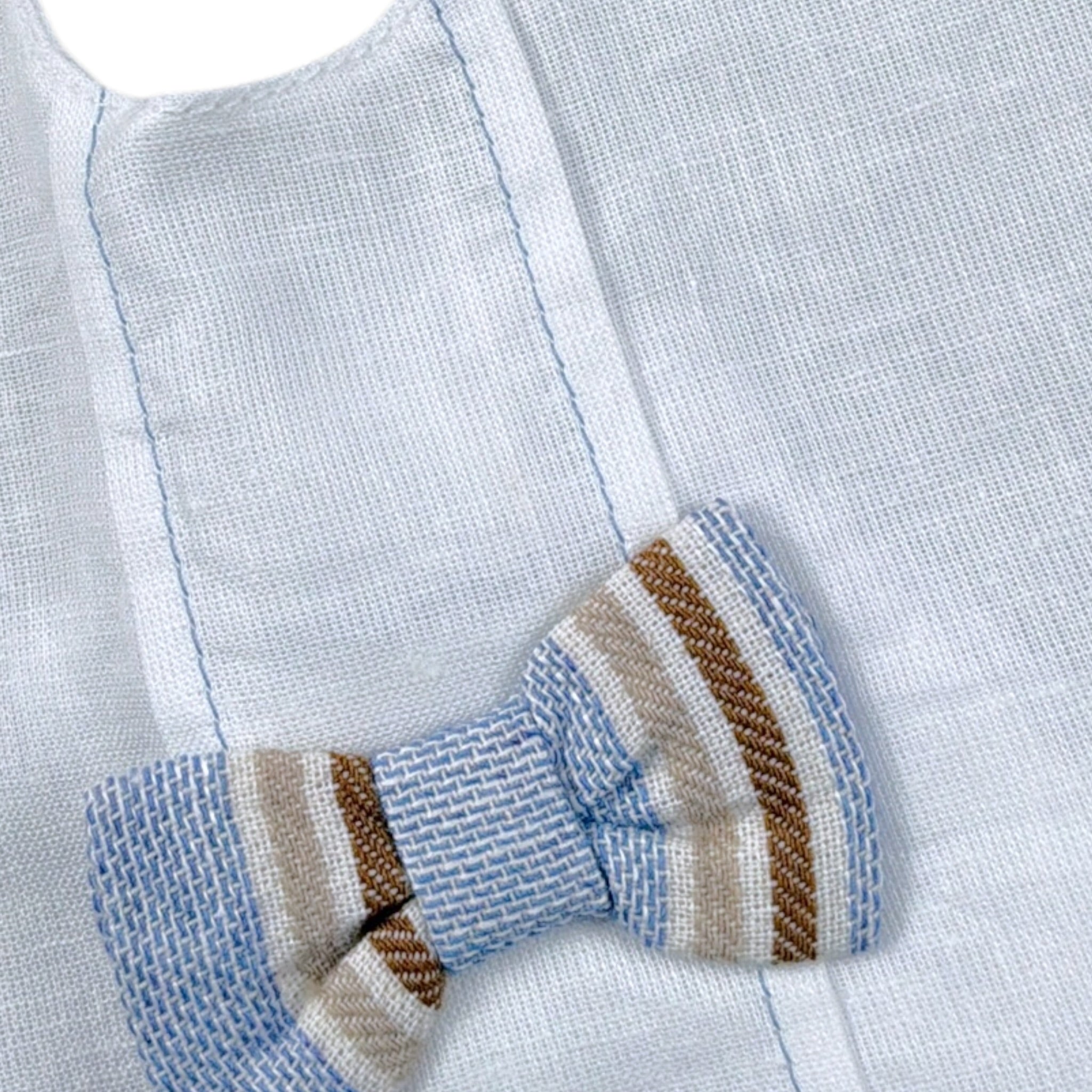 Barcellino Bavetta tinta unita con Applicazione Bianco per Neonato 120106 BIANCO BARCELLINO 