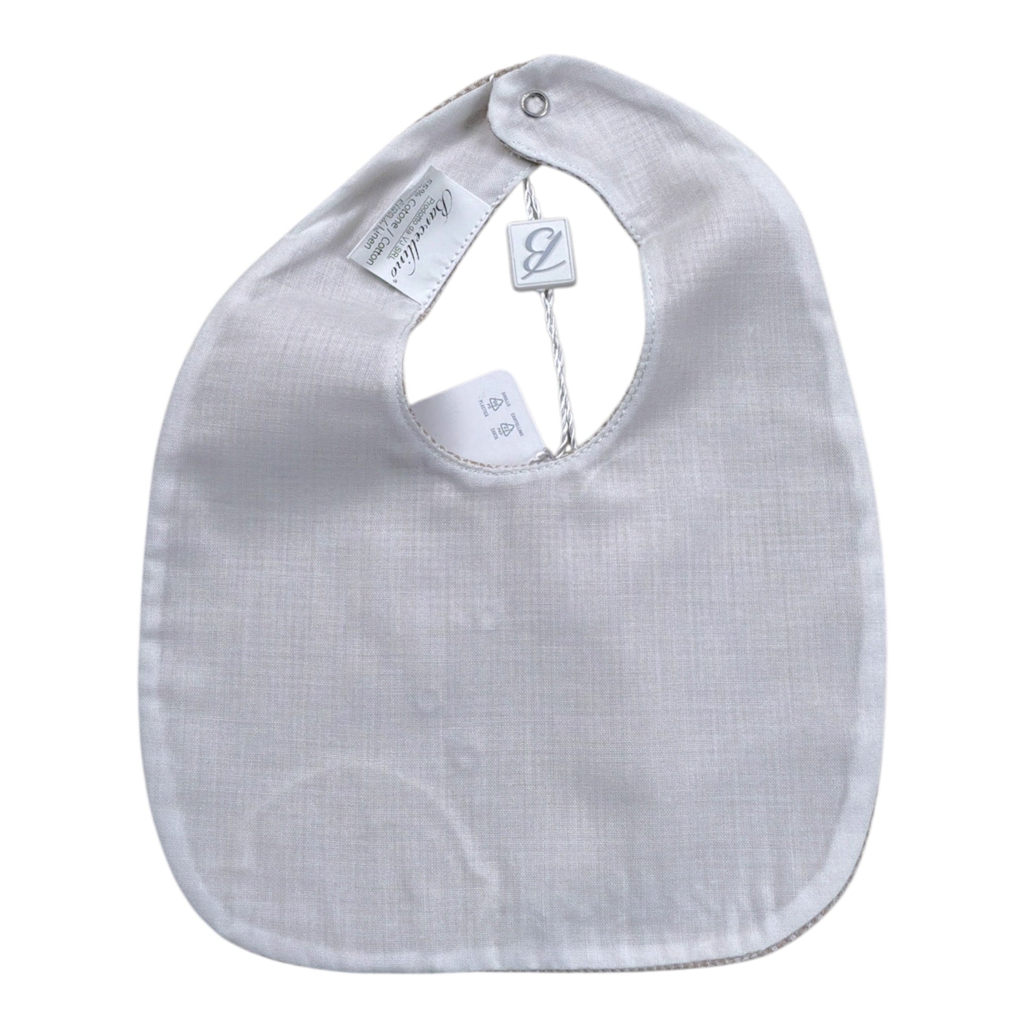 Barcellino Bavetta tinta unita con Ricami Beige per Neonato 120207 BEIGE BARCELLINO 