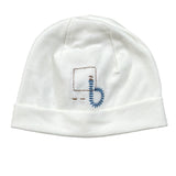Barcellino Cappello tinta unita con Stampa Bianco per Neonato 120405 BIANCO BARCELLINO 