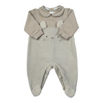 Barcellino Tutina tinta unita con Stampa Beige per Neonato 125101 BEIGE BARCELLINO 