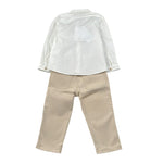 Barcellino Completo 2Pz Pantalone-Camicia Beige per Neonato 125113 BEIGE BARCELLINO 