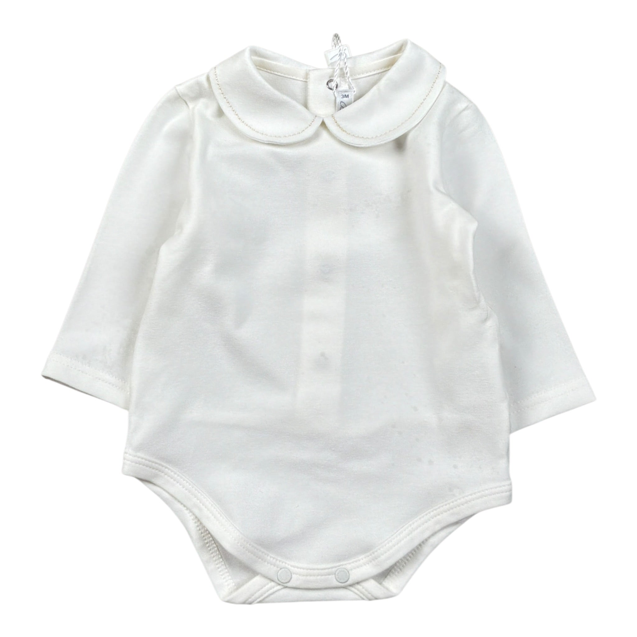 Barcellino Body Tinta con Colletto Panna per Neonato 125115 PANNA BARCELLINO 