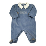 Barcellino Tutina tinta unita con Colletto Azzurro per Neonato 125201 AZZURRO BARCELLINO 