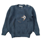 Barcellino Maglia Girocollo tinta unita con Stampa Blu per Neonata 125215 BLU BARCELLINO 