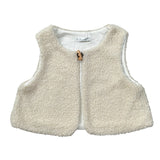 Barcellino Gilet Modello Teddy tinta unita Panna per Bambina 125319J PANNA BARCELLINO 