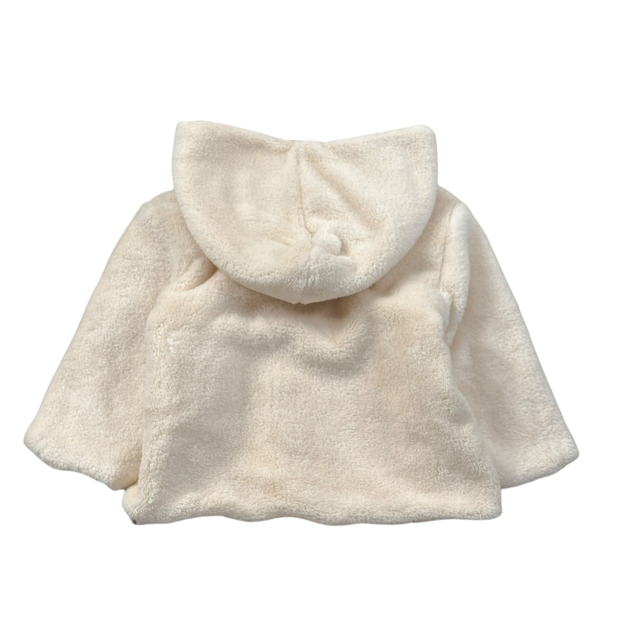 Barcellino Pelliccia tinta unita con Cappuccio Panna per Neonata 125331 PANNA BARCELLINO 