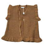 Barcellino Gilet In Maglia Giromanica tinta unita Cammello per Neonata 125415 CAMMELLO BARCELLINO 