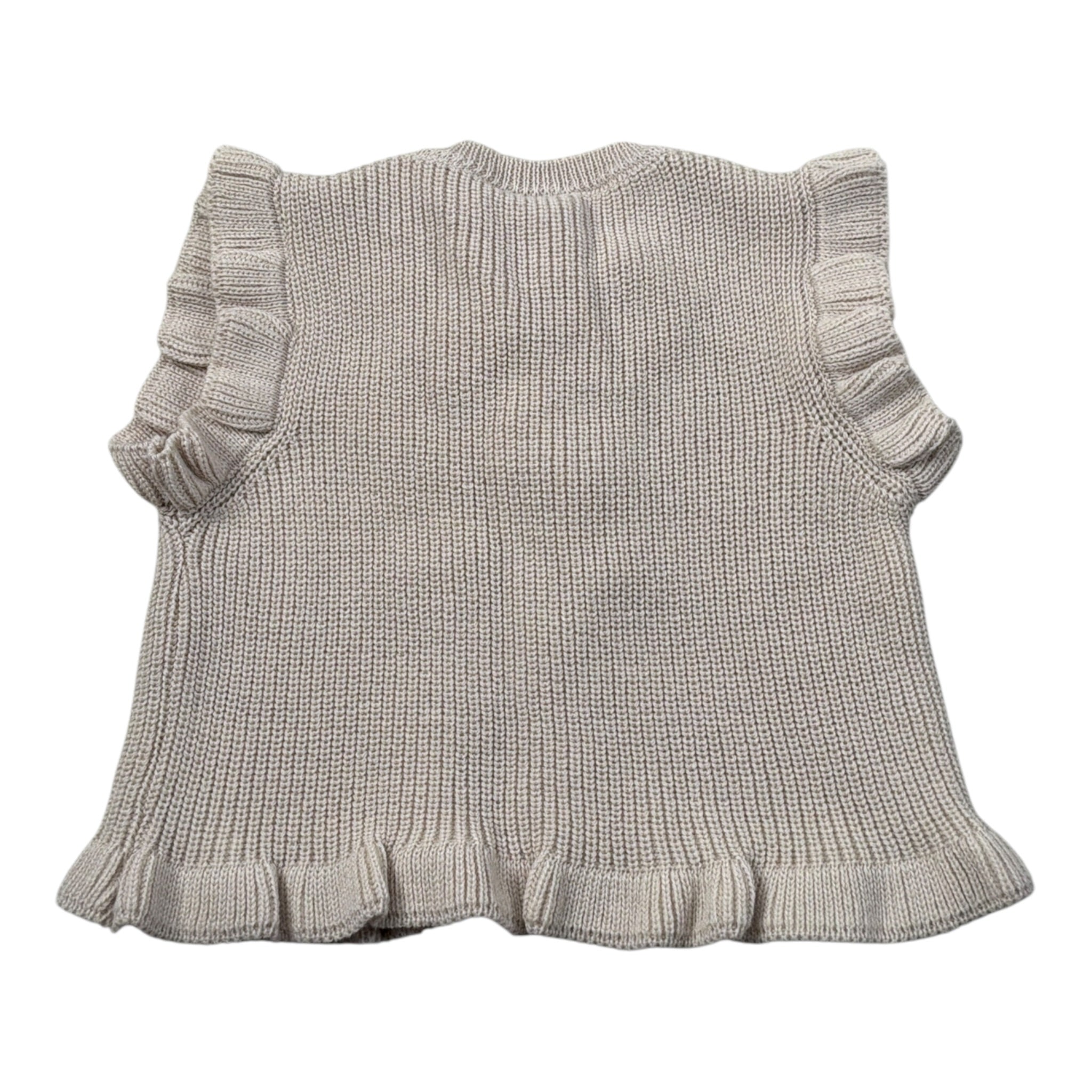Barcellino Gilet In Maglia Giromanica tinta unita Beige per Neonata 125523 BEIGE BARCELLINO 