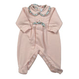 Barcellino Tutina tinta unita con Colletto Rosa per Neonata 125701 ROSA BARCELLINO 