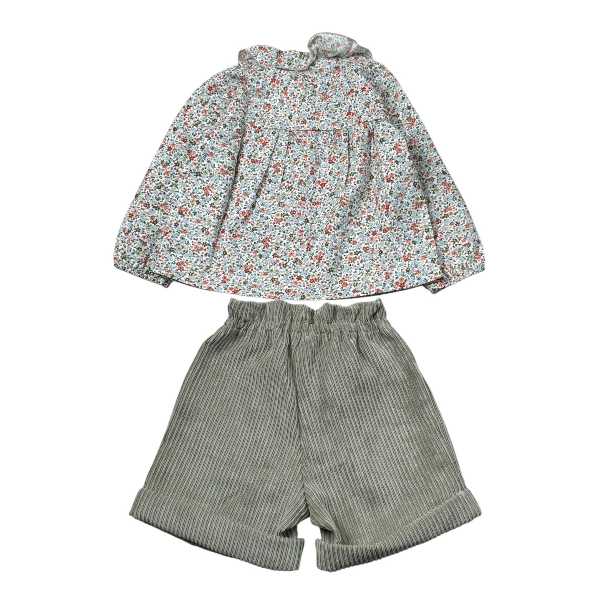Barcellino Completo 2Pz Camicia-Shorts Verde per Neonata 125712 VERDE BARCELLINO 