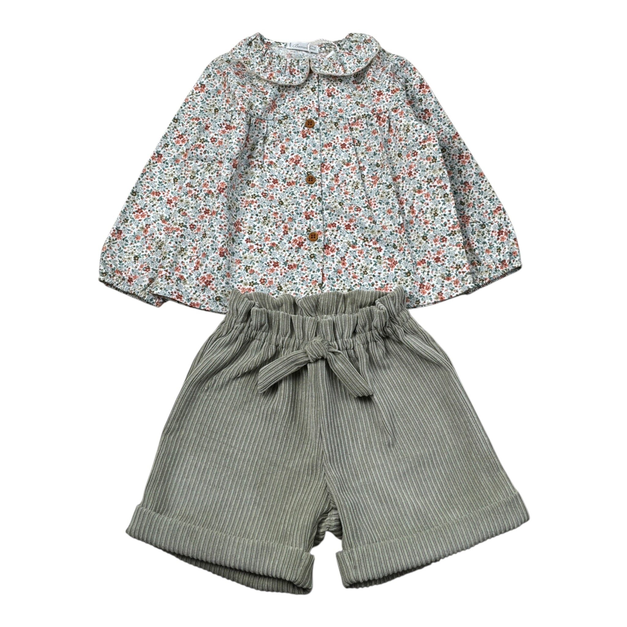 Barcellino Completo 2Pz Camicia-Shorts Verde per Neonata 125712 VERDE BARCELLINO 