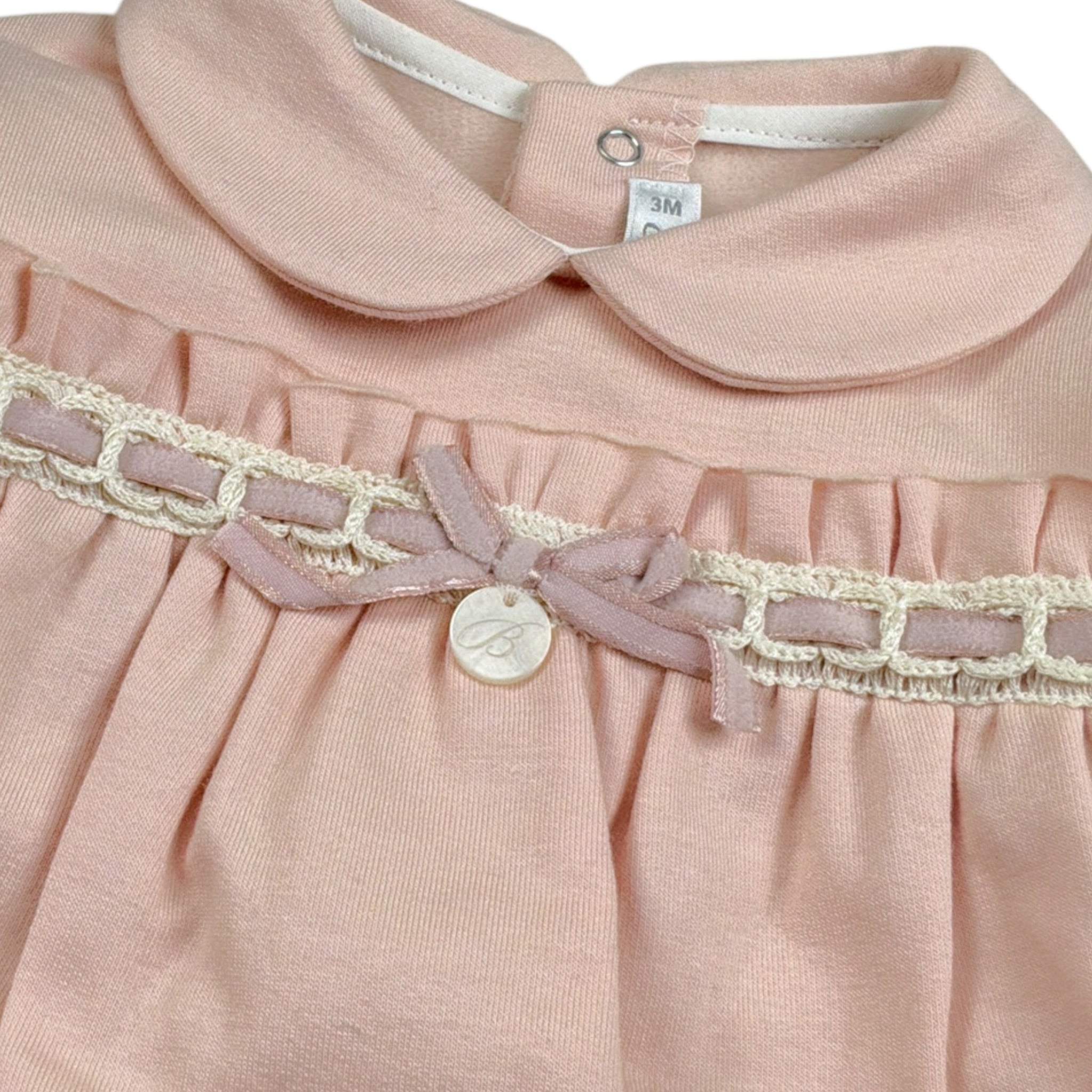 Barcellino Completo 2 Pezzi Shirt-Ghettina tinta unita Rosa per Neonata 125820X ROSA BARCELLINO 
