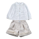 Barcellino Completo 2Pz Camicia-Shorts Bianco per Bambina 125920J BIANCO BARCELLINO 