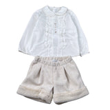 Barcellino Completo 2Pz Camicia-Shorts Bianco per Bambina 125920J BIANCO BARCELLINO 