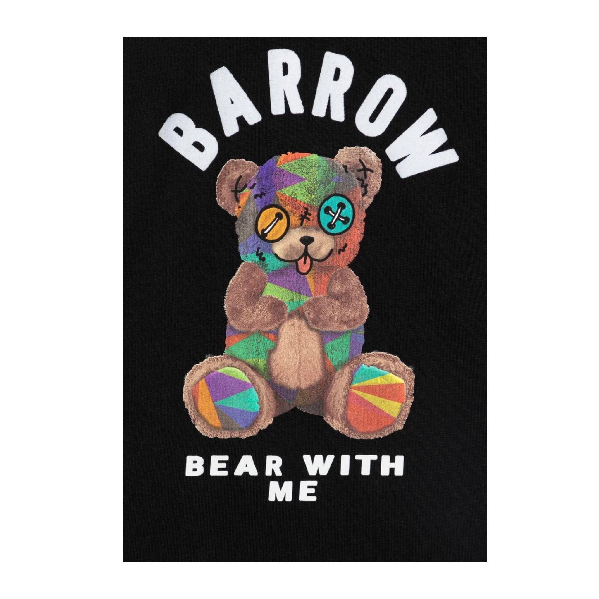 Barrow Kids Felpa Chiusa con Cappuccio tinta unita con Stampa Nero per Bambino F4BKJUHS059 NERO BARROW KIDS 