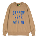 Barrow Kids Felpa Chiusa Girocollo tinta unita con Logo Beige per Bambino F4BKJUSW062A BEIGE BARROW KIDS 