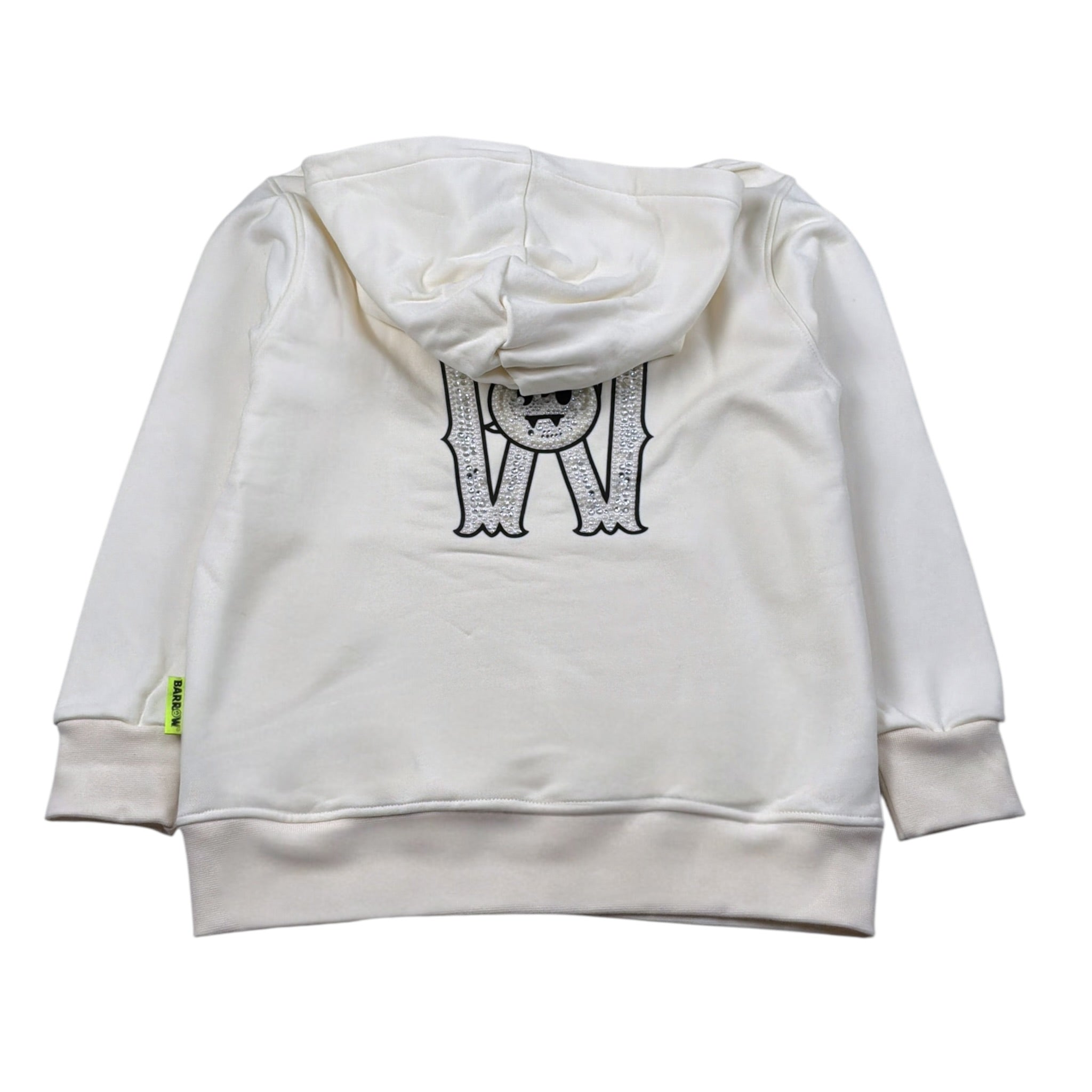 Barrow Kids Felpa tinta unita con Stampa Panna per Bambino F5BKJGHS176 PANNA BARROW KIDS 