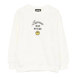Barrow Kids Felpa tinta unita con Stampa Bianco per Bambino F5BKJGSW132 BIANCO BARROW KIDS 