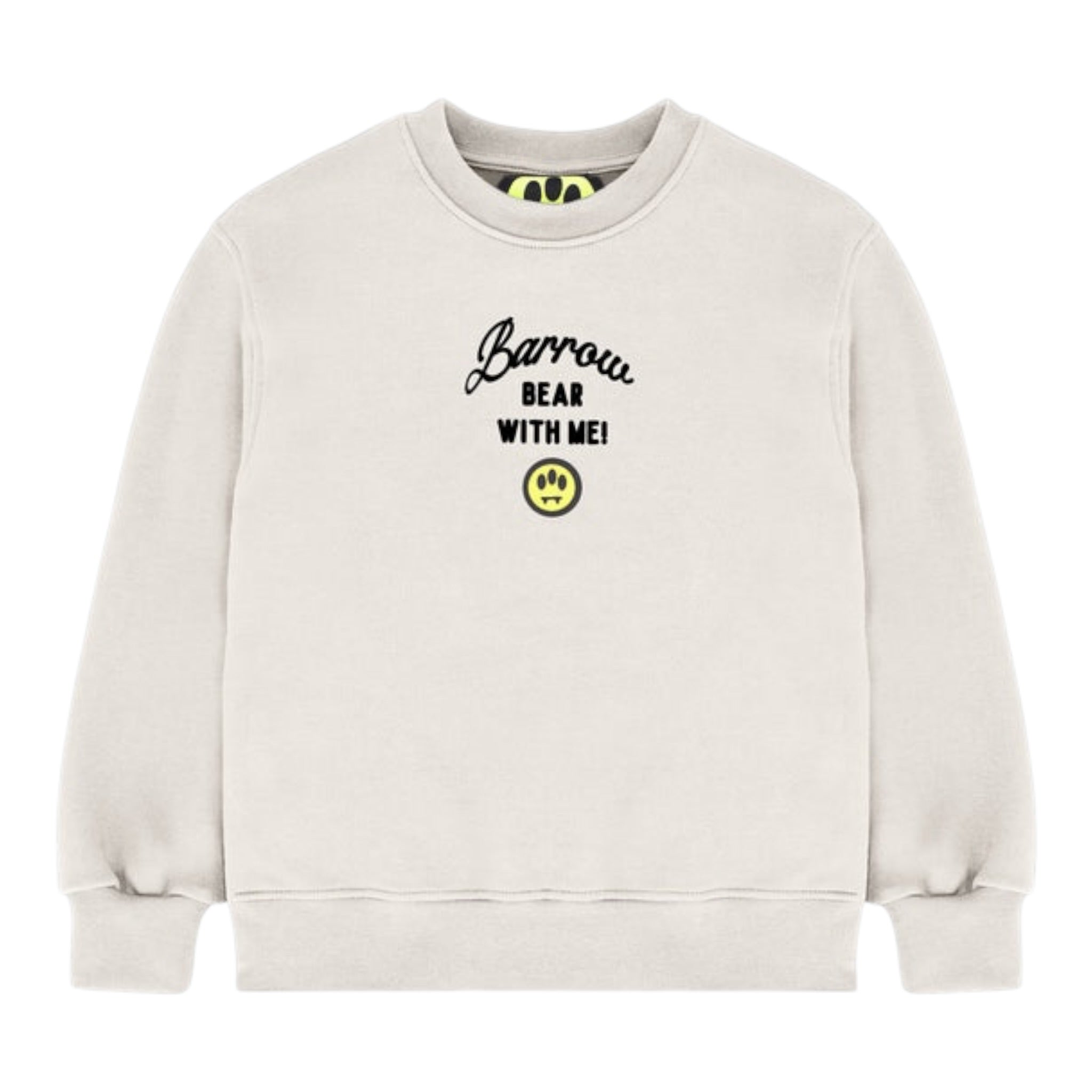 Barrow Kids Felpa tinta unita con Stampa Bianco per Bambino F5BKJGSW132X BIANCO BARROW KIDS 