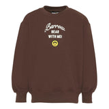 Barrow Kids Felpa Chiusa Girocollo tinta unita con Ricami Marrone per Bambina F5BKJGW132 MARRONE BARROW KIDS 
