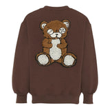 Barrow Kids Felpa Chiusa Girocollo tinta unita con Ricami Marrone per Bambina F5BKJGW132 MARRONE BARROW KIDS 
