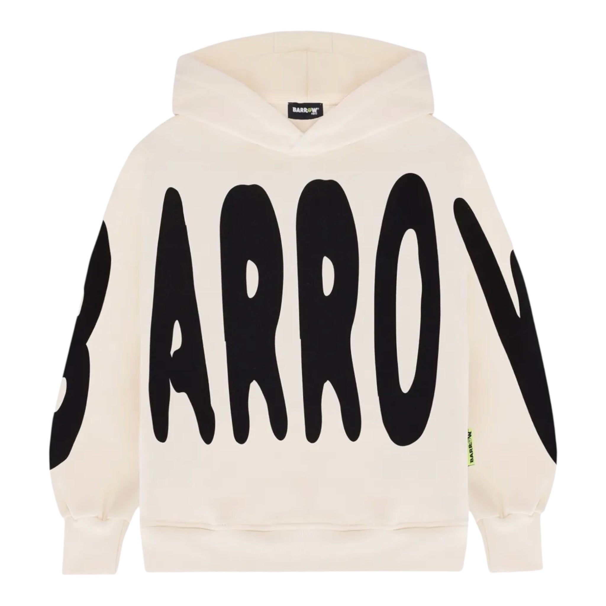 Barrow Kids Felpa Chiusa con Cappuccio tinta unita con Logo Beige per Bambino F5BKJUHS036 BEIGE BARROW KIDS 