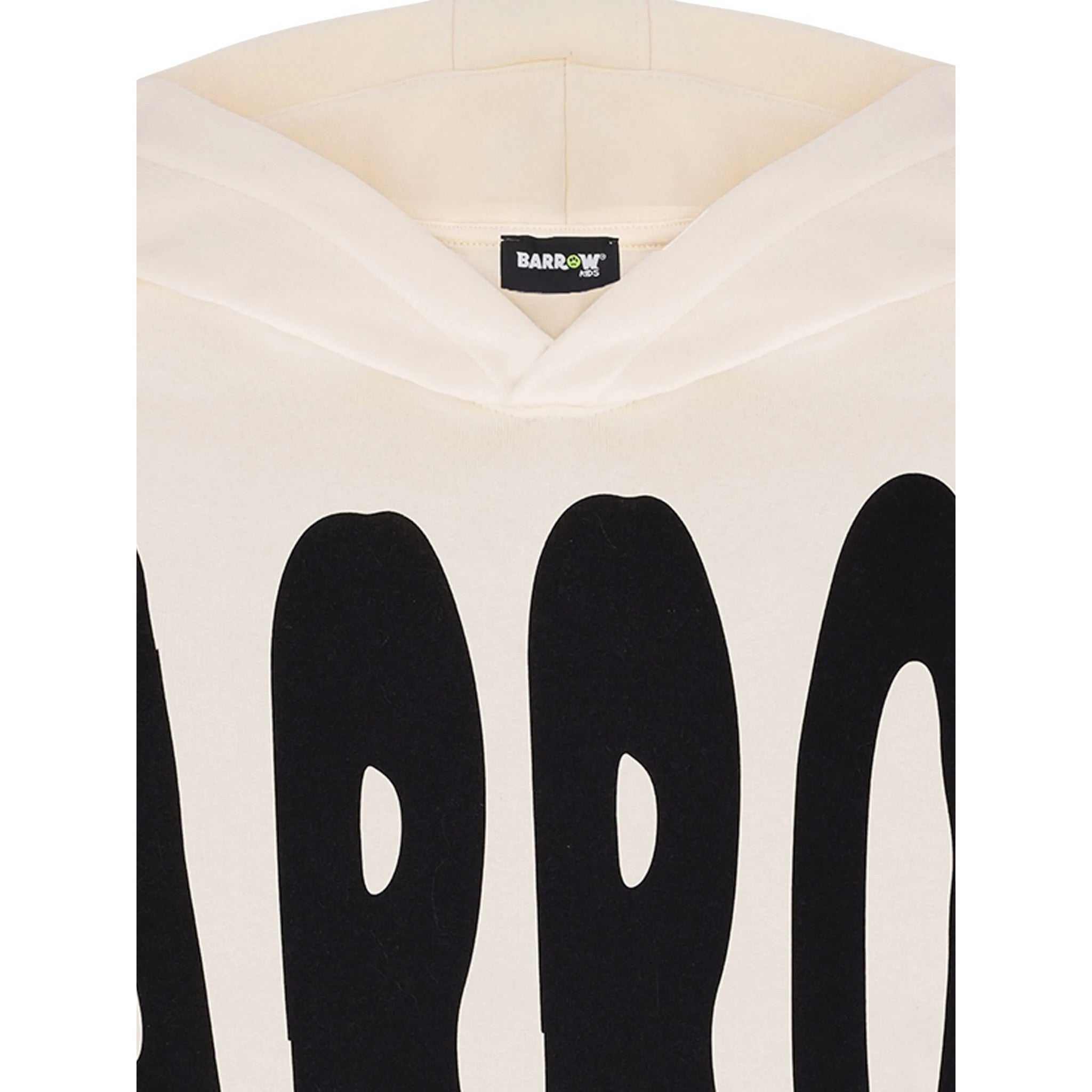Barrow Kids Felpa Chiusa con Cappuccio tinta unita con Logo Beige per Bambino F5BKJUHS036 BEIGE BARROW KIDS 